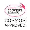 Approved by ECOCERT raw material. Cosmos Approved